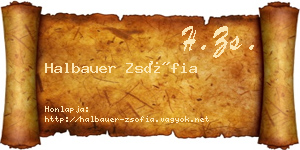 Halbauer Zsófia névjegykártya